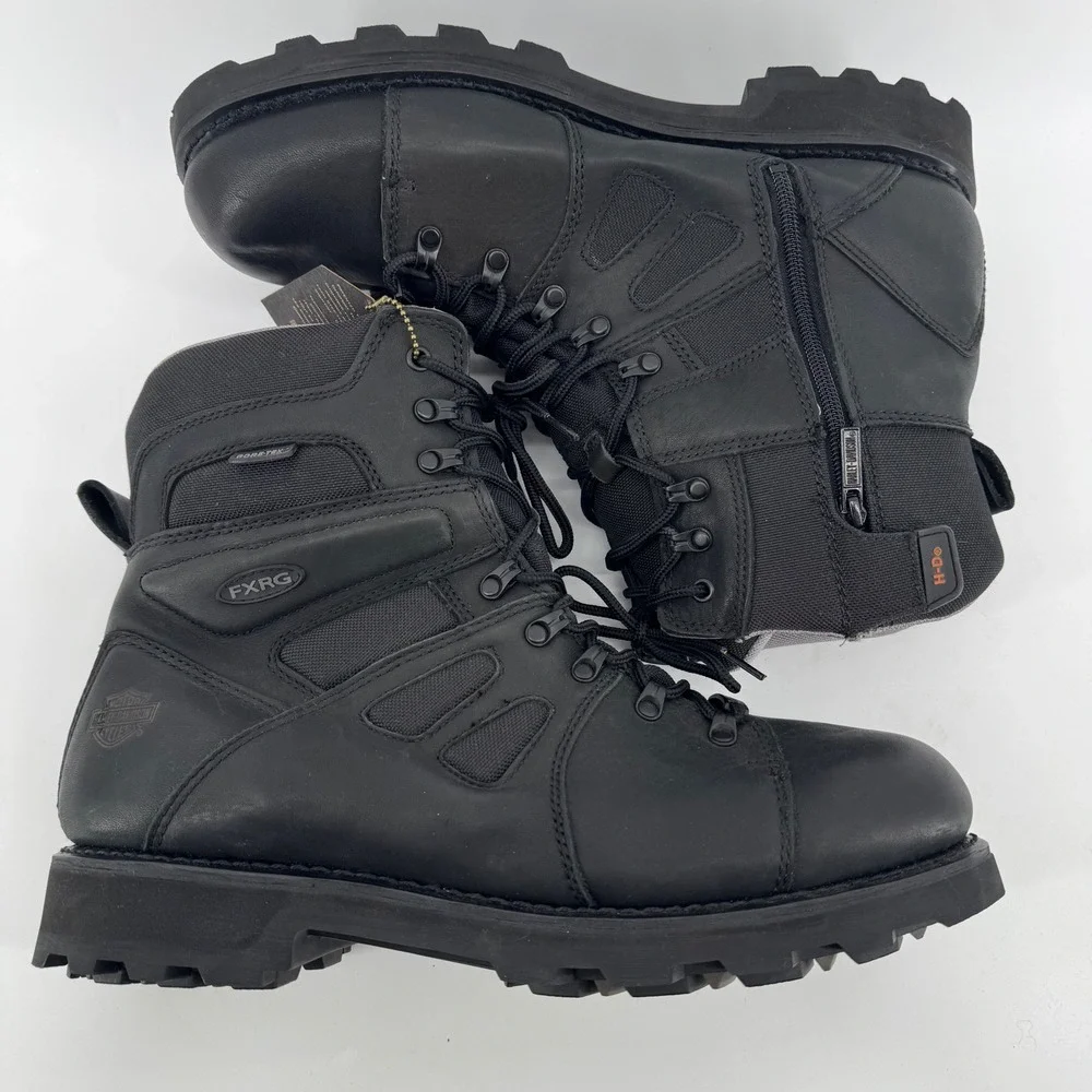 Harley-Davidson FXRG-3 Riding Boots Men 15 Black Leather Gore-Tex Waterproof NEW